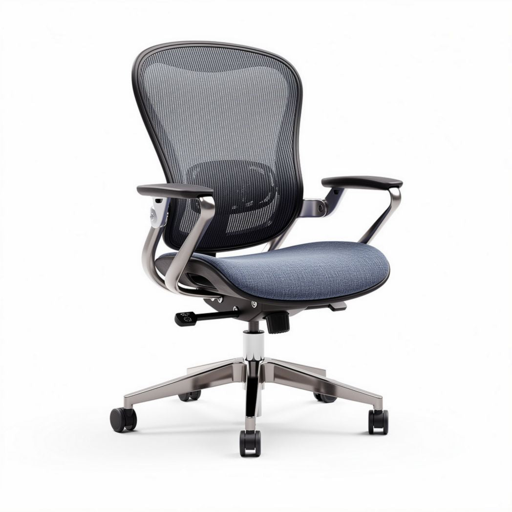 Mesh office chair with adjustable height and ergonomic design gray color 60 x 60 x 100cm